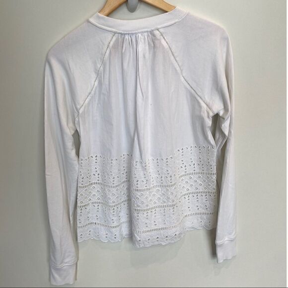 J. Crew Back Eyelet White Sweatshirt - Picture 5 of 8